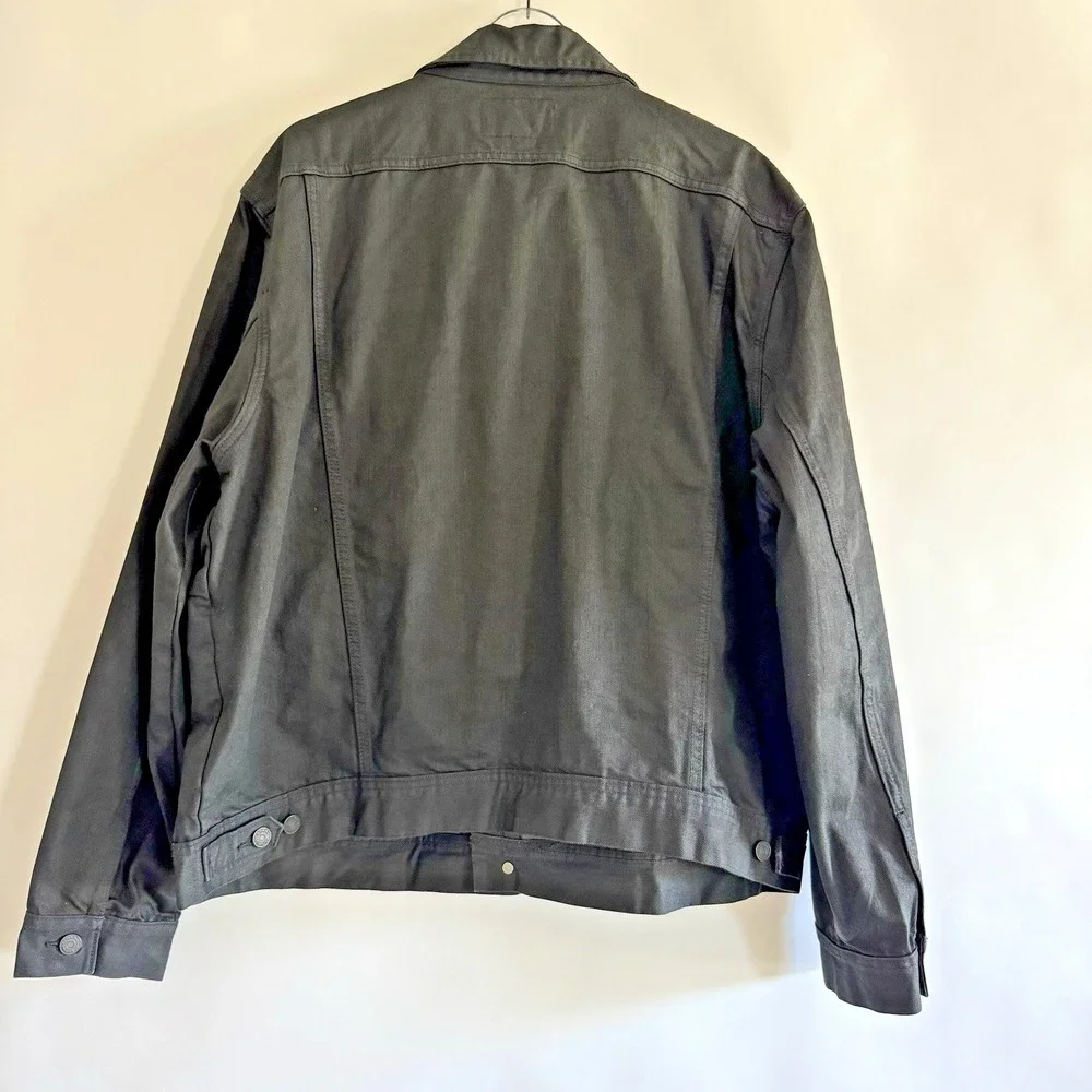 Banana Republic Mens Heritage‎ Black Coated Denim Jacket XXL Modern City Slick